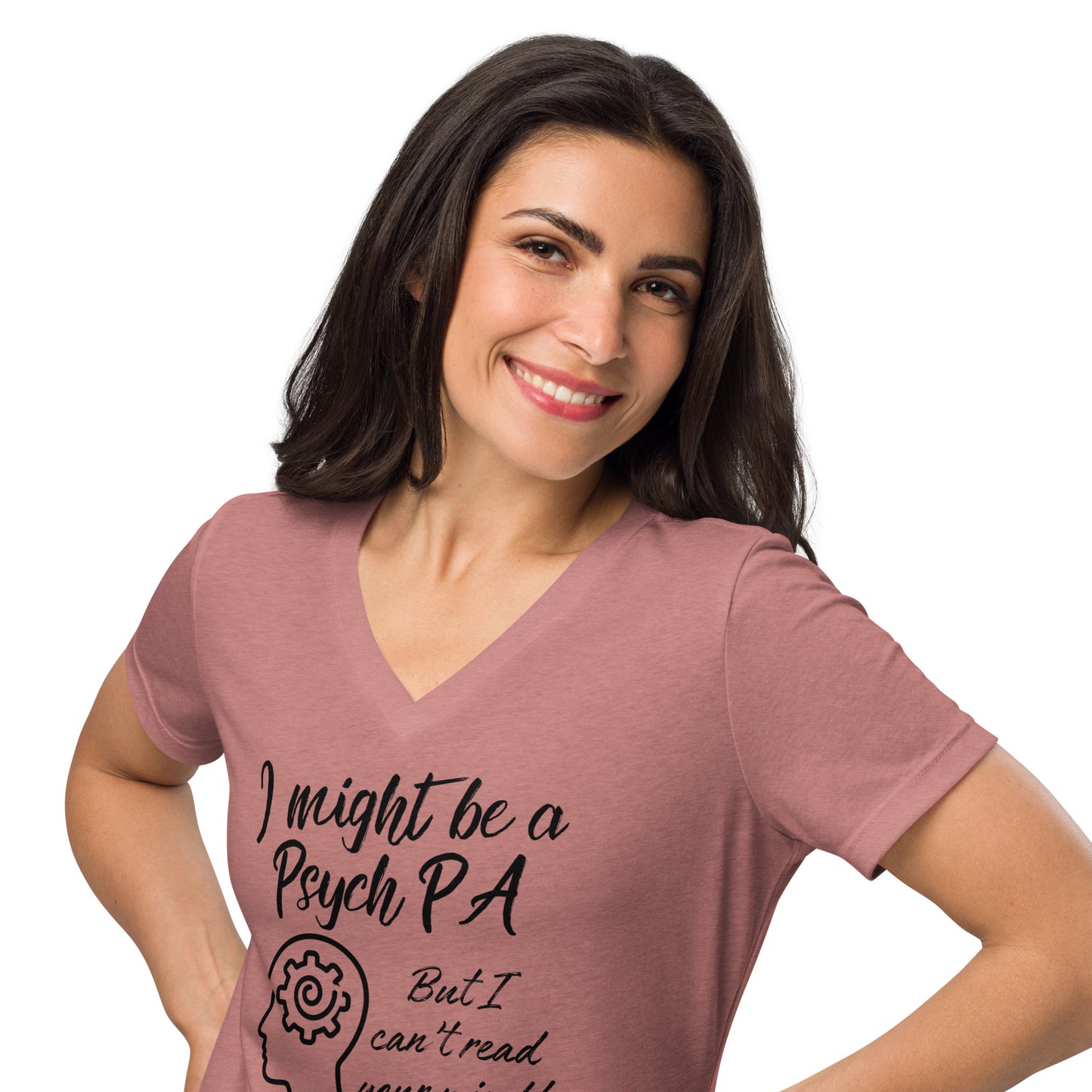 I Can't Read Your Mind- Psych PA- Women’s relaxed v-neck t-shirt