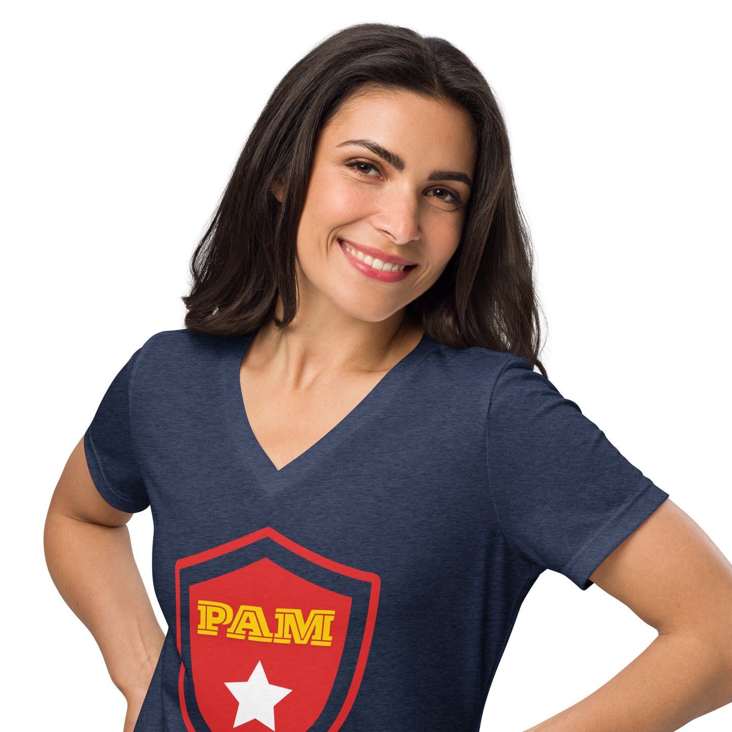 Super PAM Women’s relaxed v-neck t-shirt