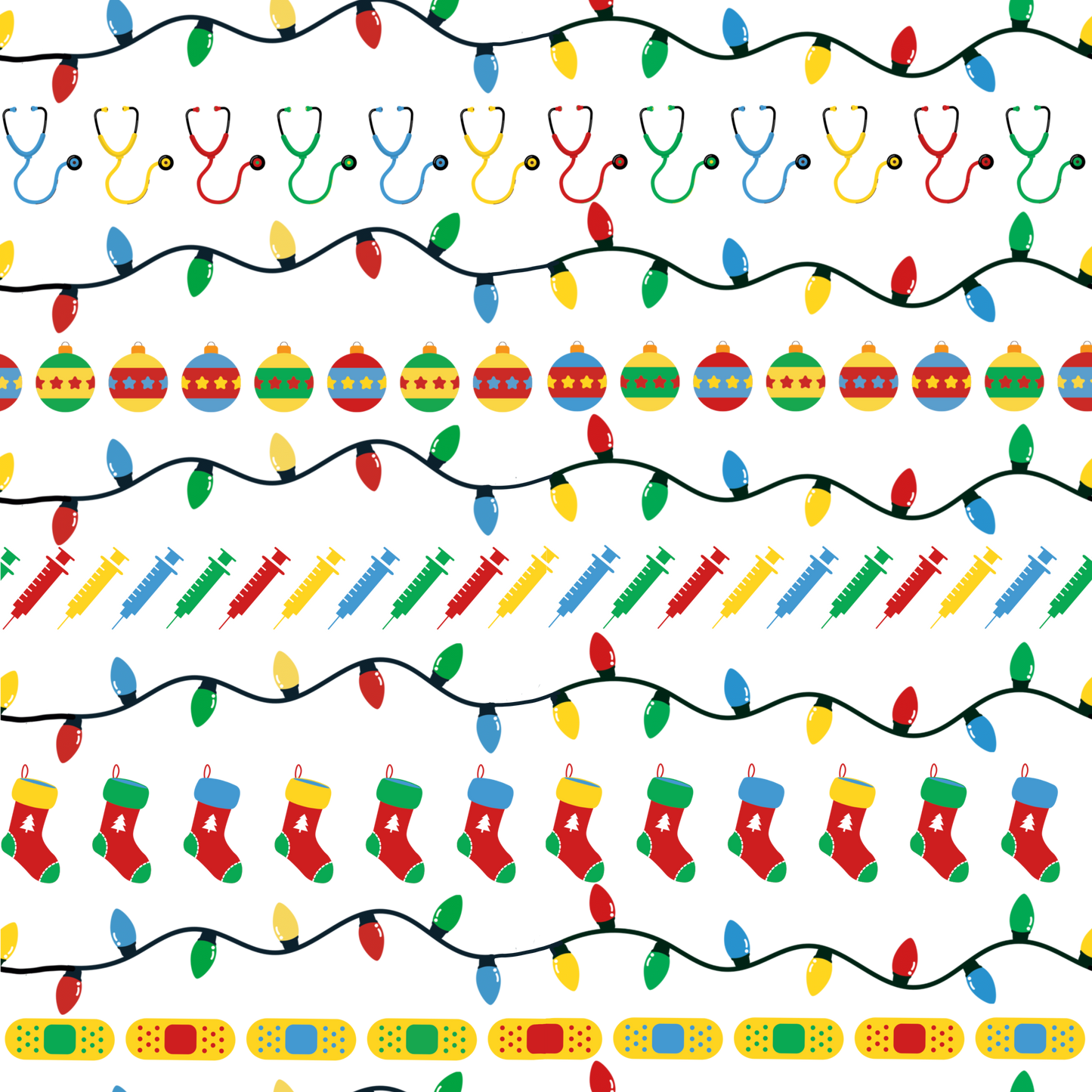 Healthcare Fair Isle All-over print unisex wide-leg pants