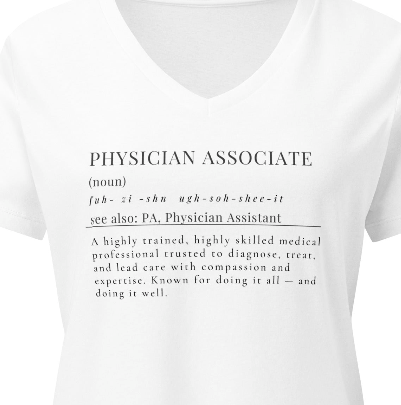 Physician Associate Definition- Women’s relaxed v-neck t-shirt