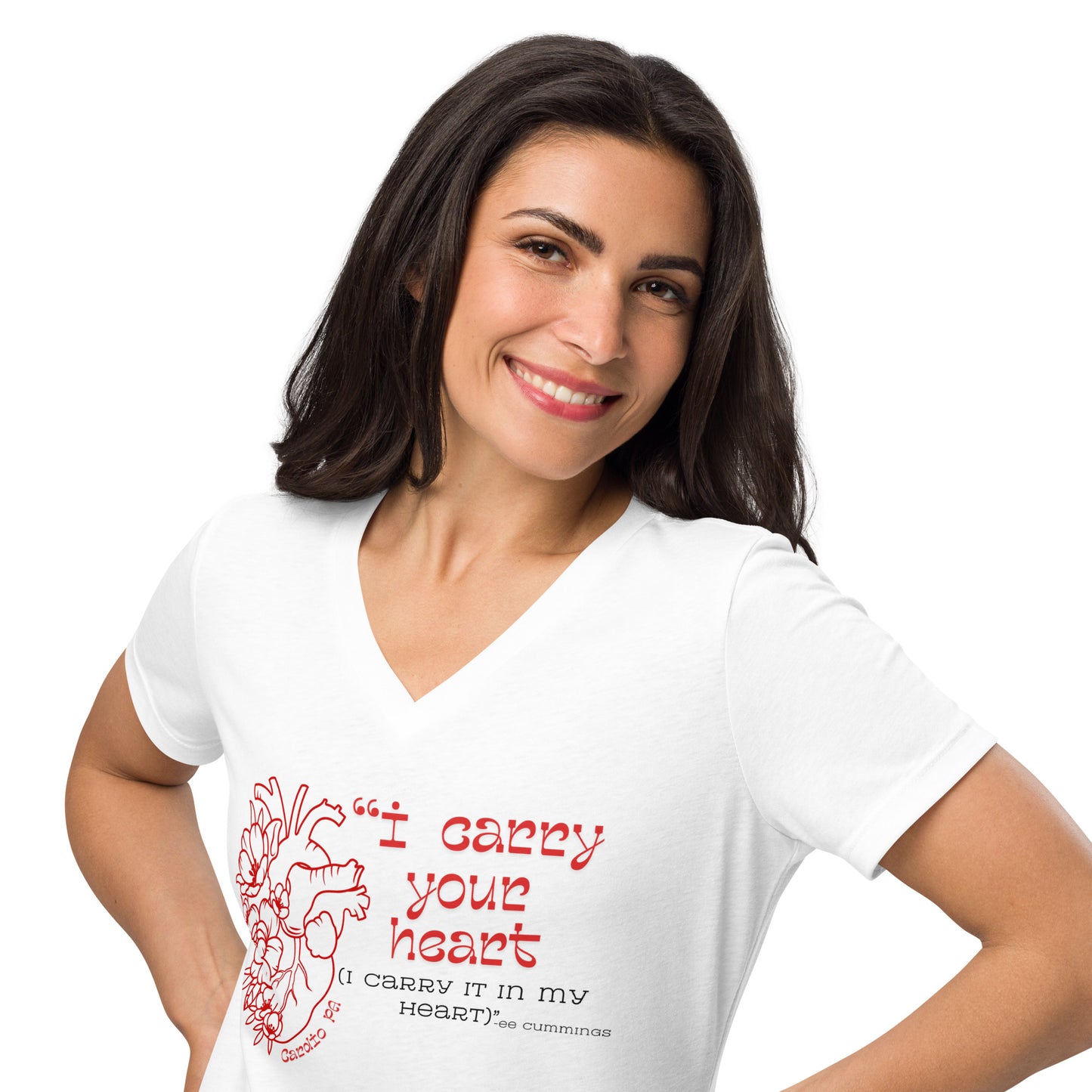 Cardiology PA "I carry your heart" Women’s relaxed v-neck t-shirt