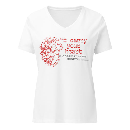 Cardiology PA "I carry your heart" Women’s relaxed v-neck t-shirt